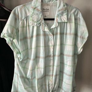 New York Laundry Green Plaid Shirt